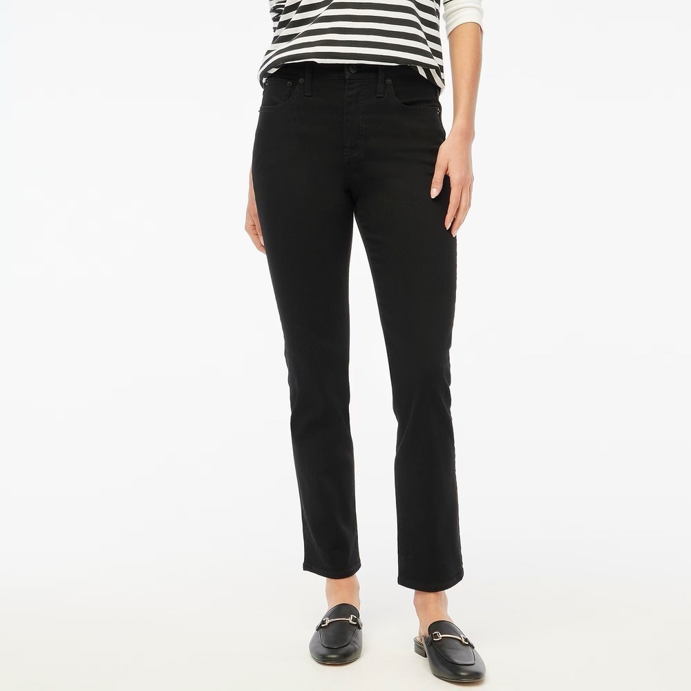 NWT!! J. CREW Factory Essential Straight Jeans All-Day Stretch Solid Black 26
